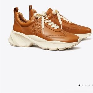 Brand new Tory Burch Good Luck Trainer Leather sneakers. Color-Caramel